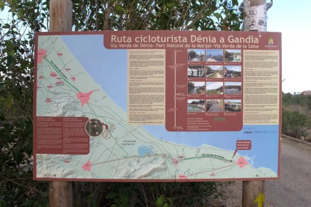 panel informativo ruta cicloturista denia gandia via verda denia