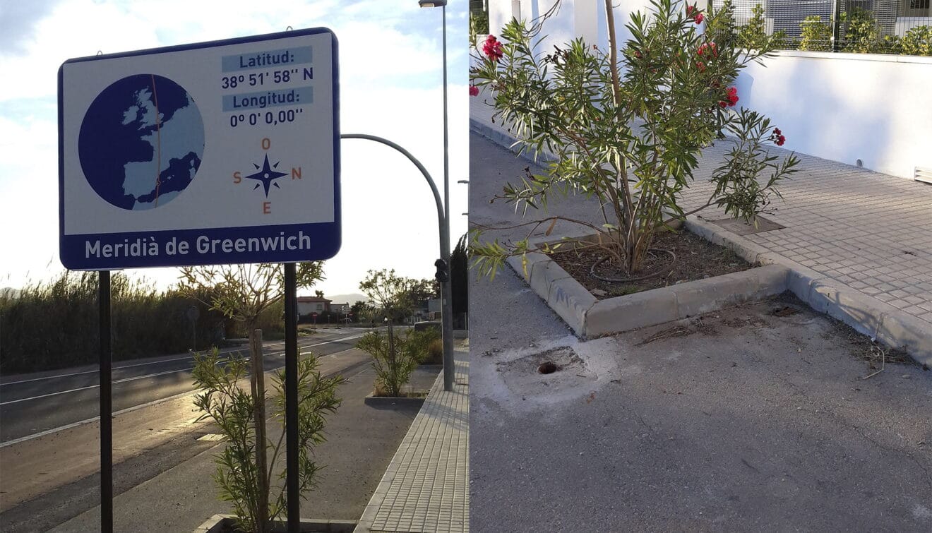 Señal del Meridiano de Greenwic desaparecida hace unas semanas