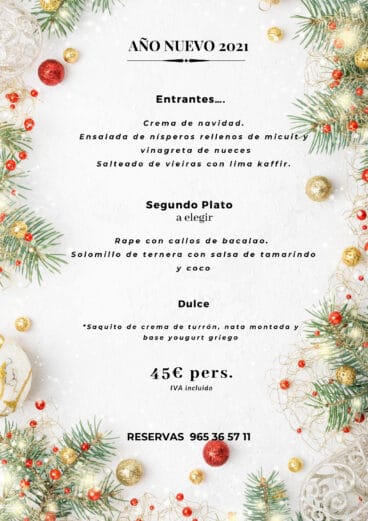 Menú de Año Nuevo en Dénia – La Chula de Cavallers