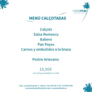 Menú de calçotada en Dénia – Restaurante Voramar