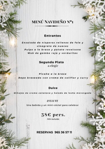 Menú de Navidad número 1 en La Chula de Cavallers