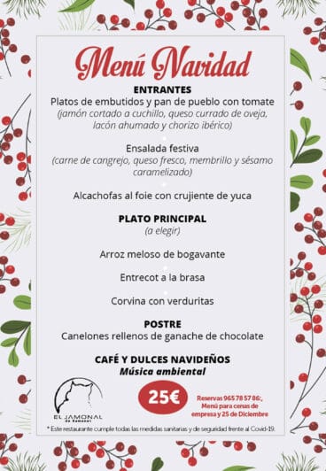 Menú de Navidad de El Jamonal de Ramonet