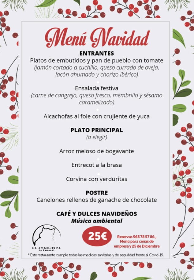 Imagen: Menú de Navidad de El Jamonal de Ramonet