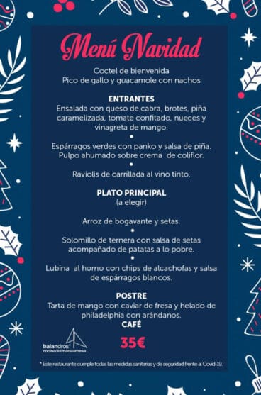 Menú de Navidad en Dénia – Restaurante Balandros