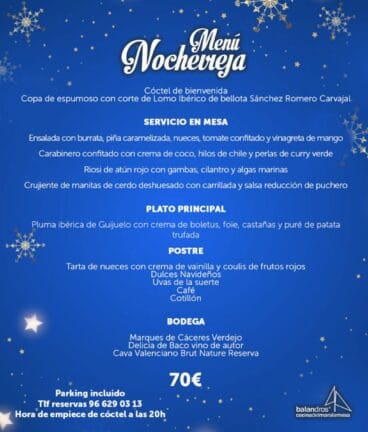 Menú de Nochevieja en Dénia – Restaurante Balandros