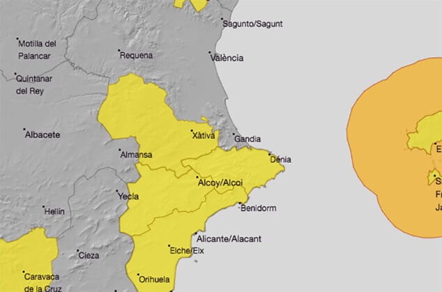 Imagen: Predicción de la AEMET para el 28 de diciembre