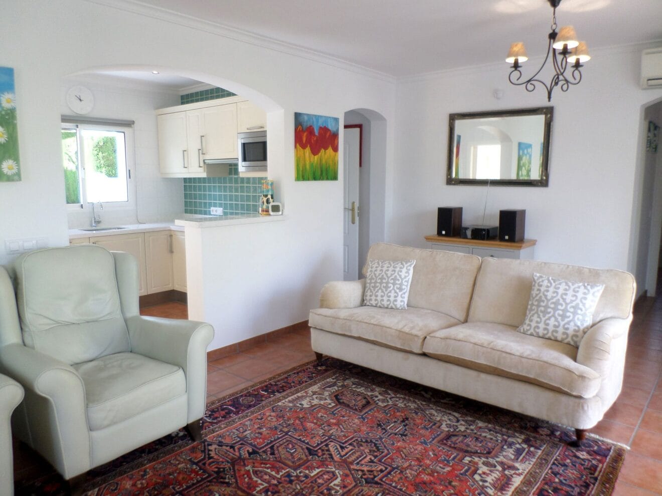 Salón de un bungalow en venta en La Sella - Promociones Denia, S.L.