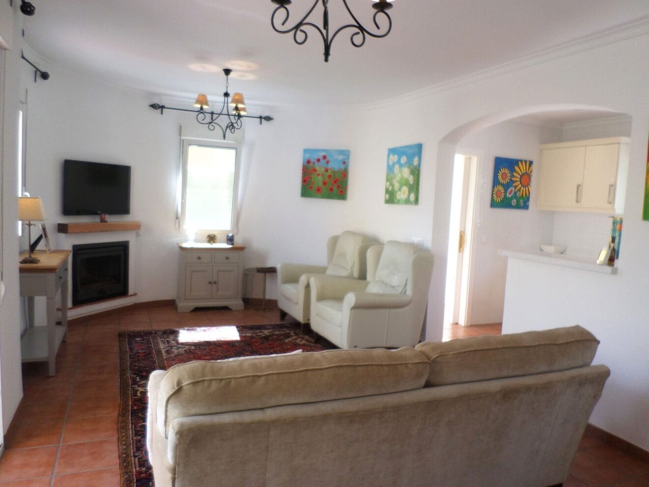 Vista del salón de un bungalow en venta en La Sella - Promociones Denia, S.L.