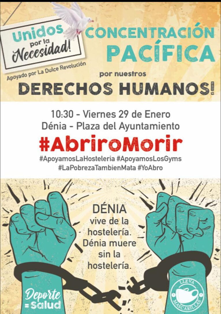 Cartel de la manifestación convocada por Unidos por la Necesidad