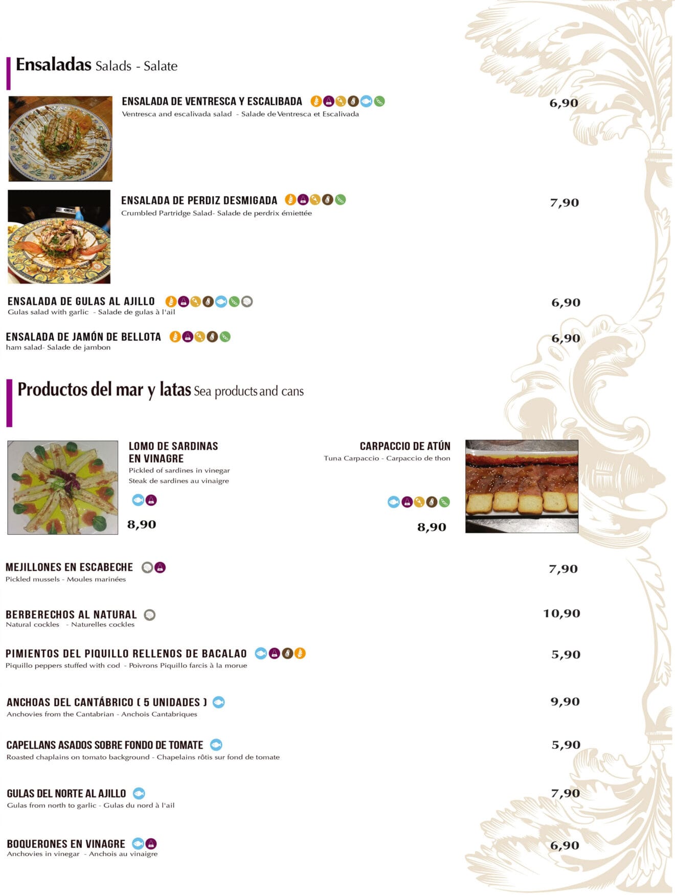 Ensaladas y productos del mar para llevar y a domicilio en Dénia - Bodega del Puerto