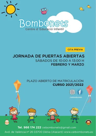 Jornada de puertas abiertas en el centro de educación infantil de Dénia Bombonets
