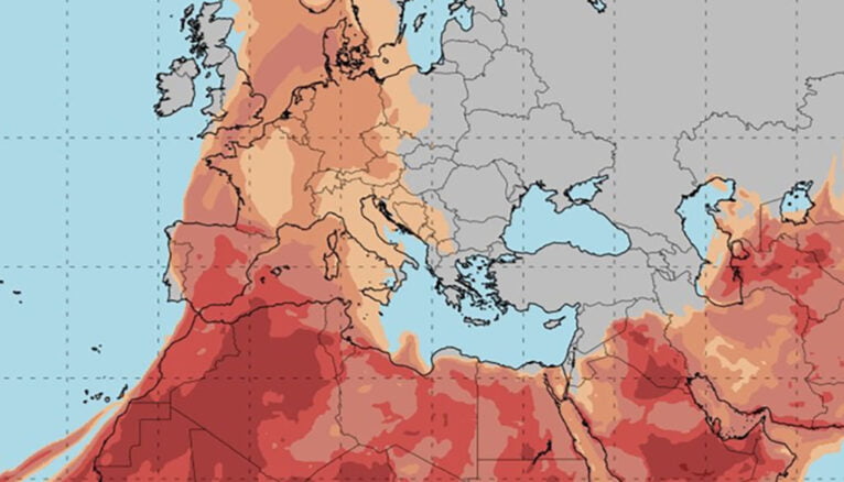 Concentration of dust in the air during Sunday