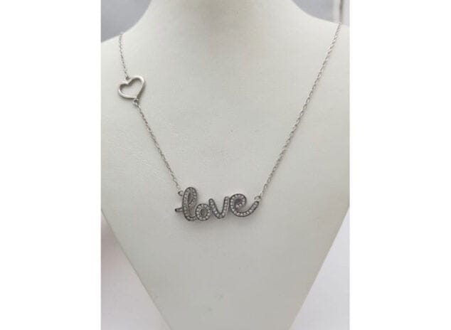 Imagen: Colgante Love con zirconitas - Joyería Bonilla