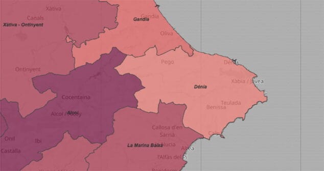 Imagen: Incidencia del coronavirus por departamentos en la actualización del 2 de febrero