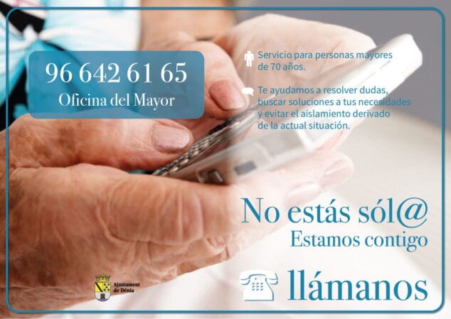 La Concejalía del Mayor pone en marcha un servicio telefónico de consulta y acompañamiento para las personas mayores 1 Imagen: La Concejalía del Mayor pone en marcha un servicio telefónico de consulta y acompañamiento para las personas mayores