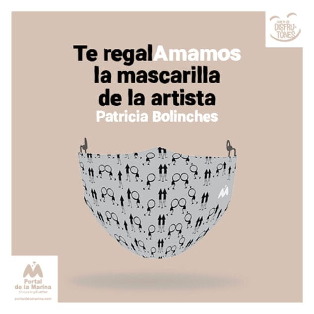 Imagen: Mascarilla de la artista Patricia Bolinches, en Portal de la Marina