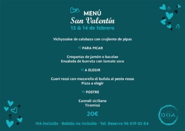 Menú de San Valentín en Dénia – DOA