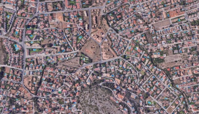 Imagen: Vista aérea del callejero del Montgó