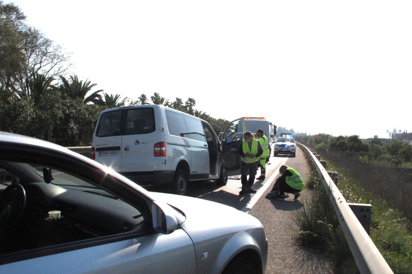 Colisión múltiple en el acceso a Dénia