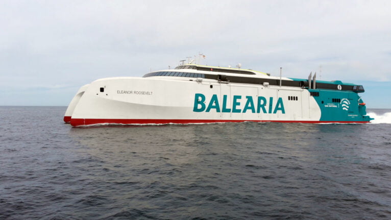 El ‘Eleanor Roosevelt’, el primer ‘fast ferry’ del mundo con motores a gas natural, cubrirá la ruta Dénia-Ibiza-Palma