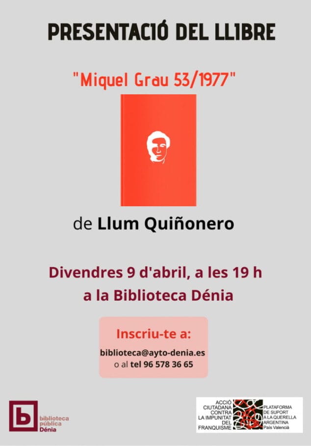 Presentación de "Miquel Grau 53/1977", de Llum Quiñonero, en la Biblioteca Municipal 1 Imagen: Presentación Miquel Grau 53 1977
