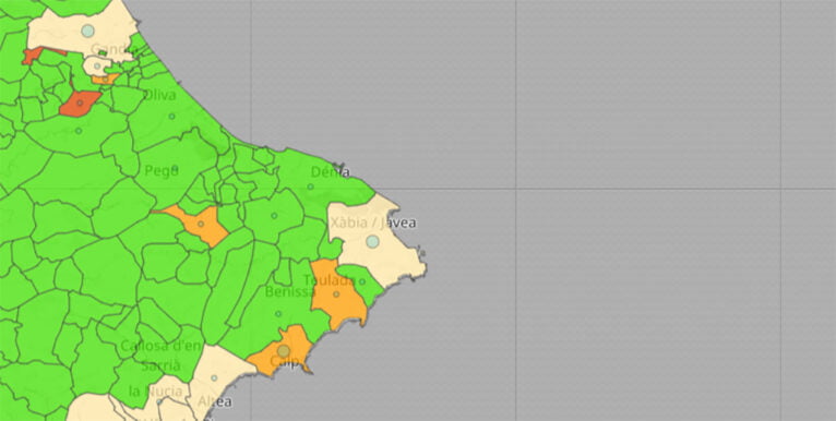 Situación del coronavirus por municipios en el 30 de abril de 2021