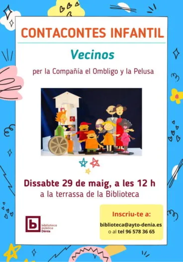 Cartel del cuenta cuentos infantil %22Vecinos%22