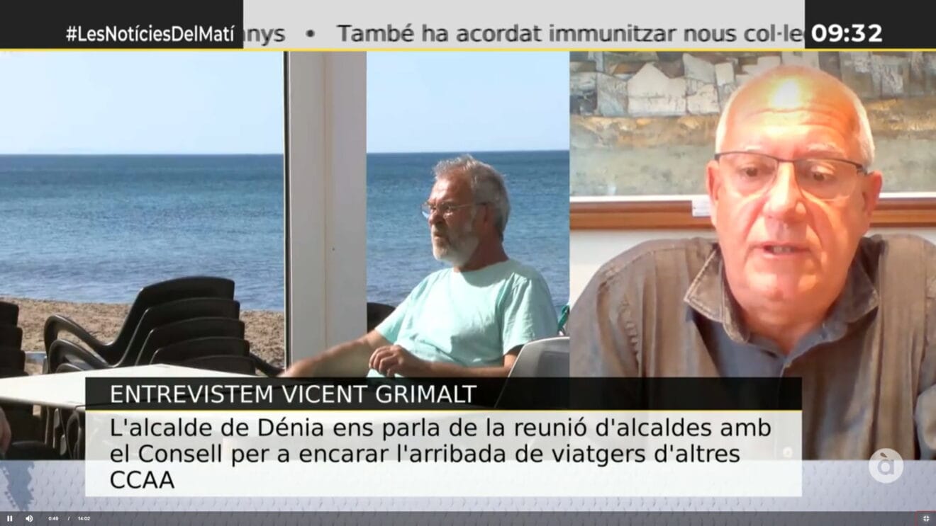 Fotograma capturado de la entrevista de Vicent Grimalt en Les notícies del matí