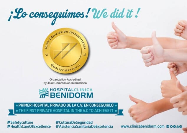 Hospital Clínica Benidorm consigue la acreditación internacional de calidad sanitaria más prestigiosa del mundo: La Joint Commission International 2 Imagen: Hospital Clínica Benidorm consigue la mayor acreditación internacional