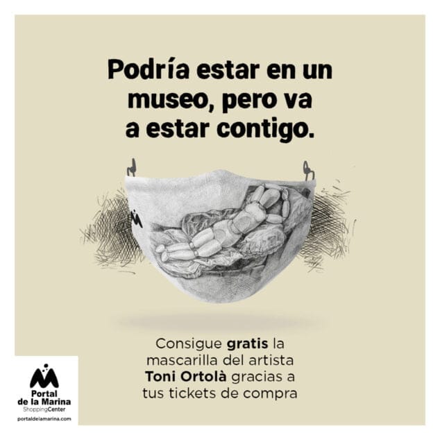 Imagen: Mascarilla creada por Toni Ortolà - Portal de la Marina