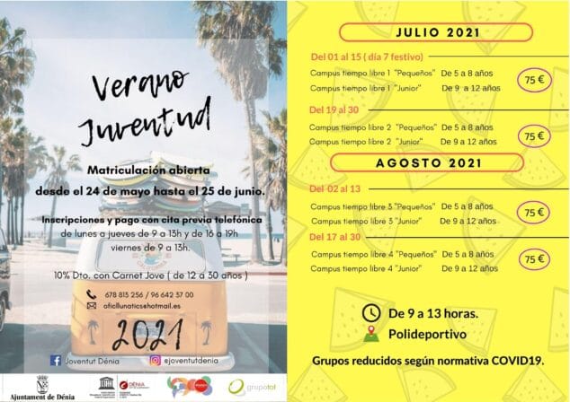 Imagen: Precios de los campus de Joventud