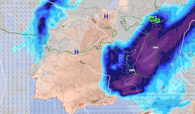 Imagen: Previsión para la madrugada del domingo al lunes