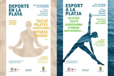 carteles de deporte en la playa de 2021
