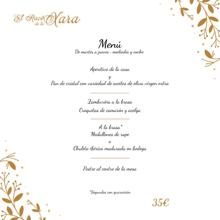 Comer menú en Dénia - El Racó de la Xara