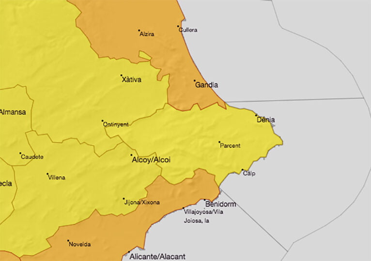 La AEMET activa la alerta amarilla en Dénia por altas temperaturas