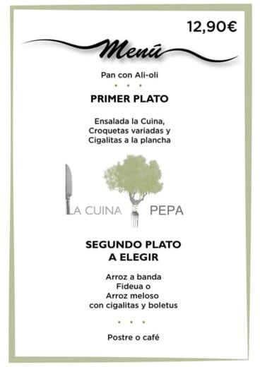 Menu la cuina de pepa