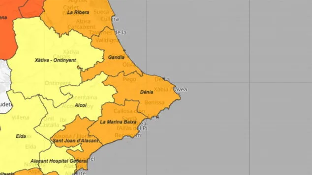 La cuarta ola está aquí: se disparan los contagios en la Marina Alta y Dénia 1 Imagen: Situación del coronavirus el 2 de julio de 2021