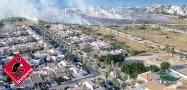 Vista aérea del incendio de Dénia