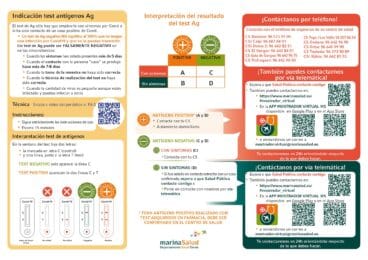 Tríptico de cómo interpretar correctamente el test de antígenos de venta en farmacia