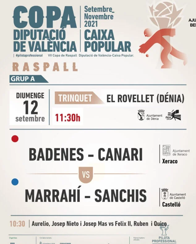 Imagen: Cartel VII Copa de Raspall Diputación de València-Caixa Popular