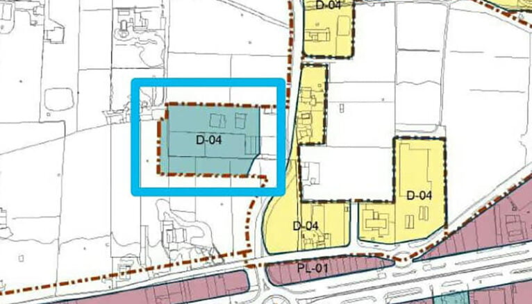 Plano de la ubicación elegida para el nuevo centro del Raquel Payá