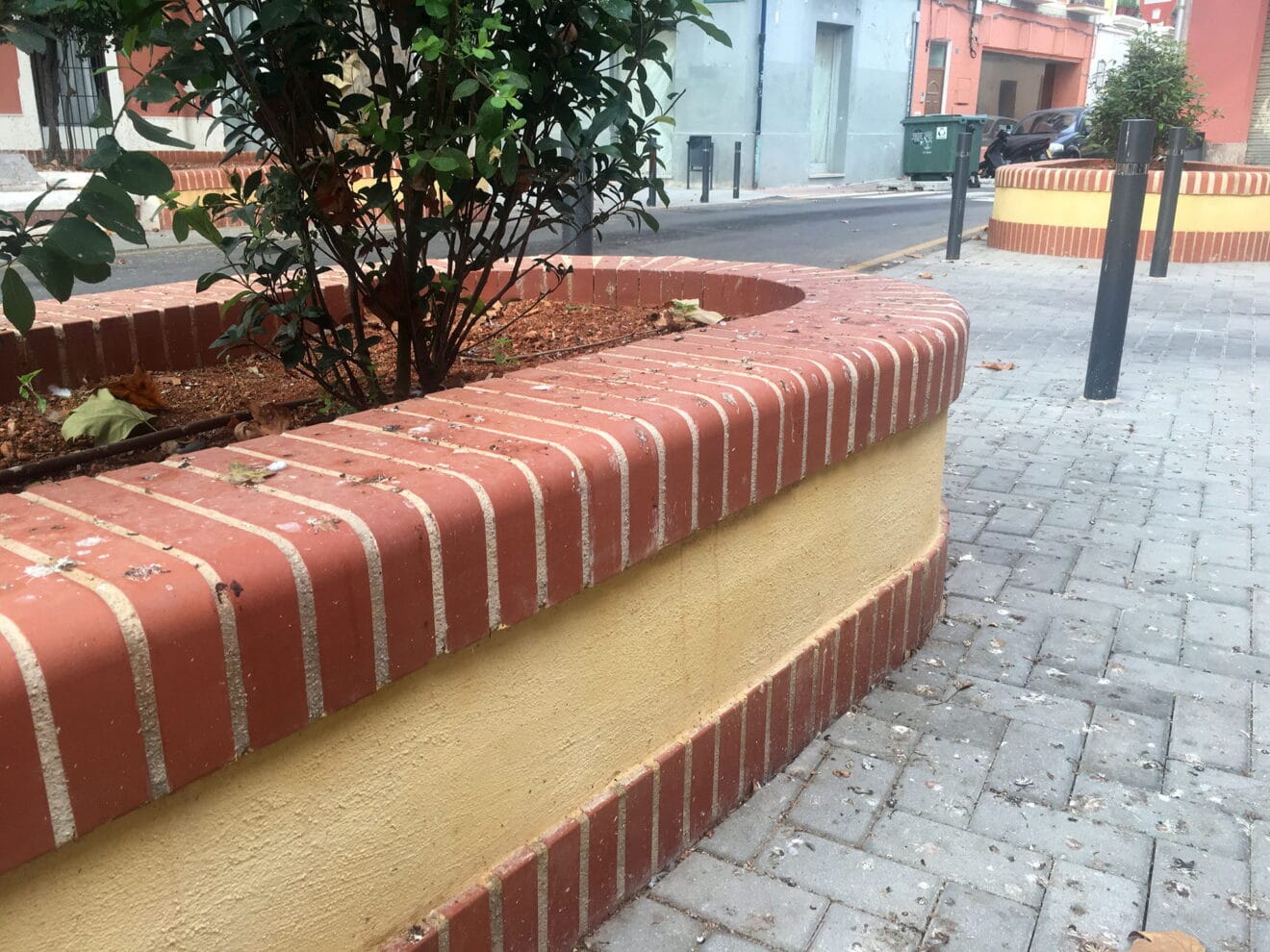 Suciedad en los nuevos maceteros instalados en Tenor Cortis