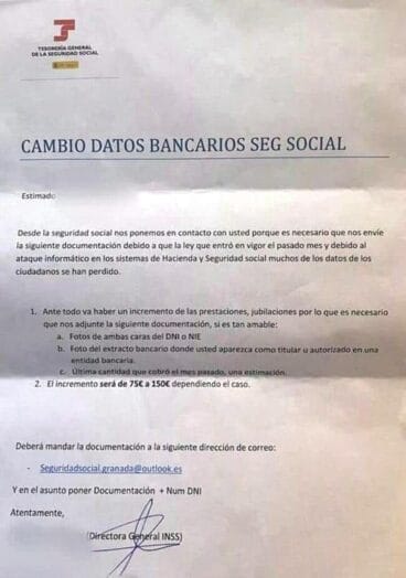 carta de estafa