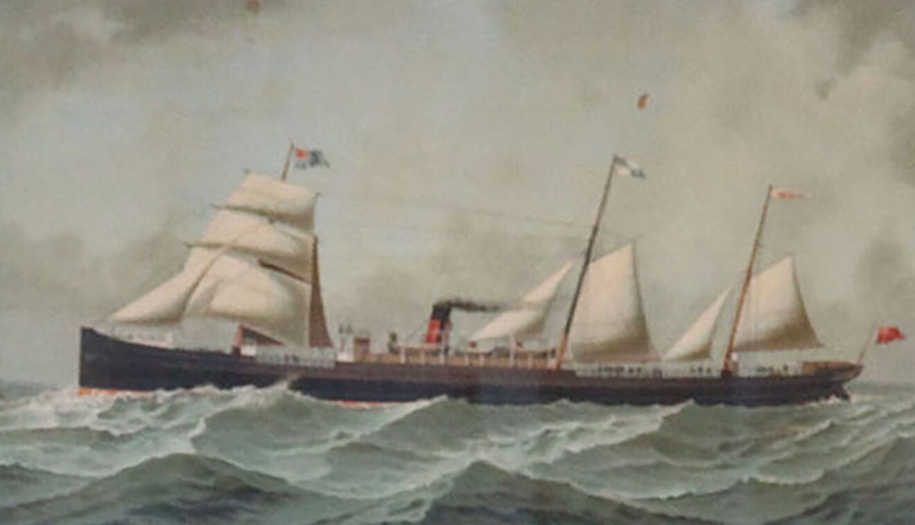 Litografía del Thomson Line, vapor con las mismas características que el Parthenon