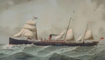 litografia del thomson line vapor con las mismas caracteristicas que el parthenon