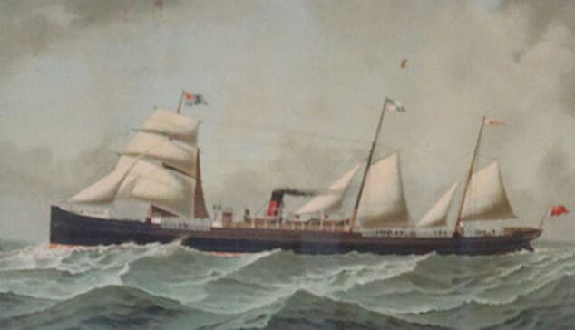 litografia del thomson line vapor con las mismas caracteristicas que el parthenon