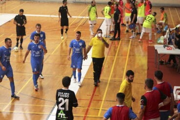 Los dianenses de Mar Dénia durante el partido