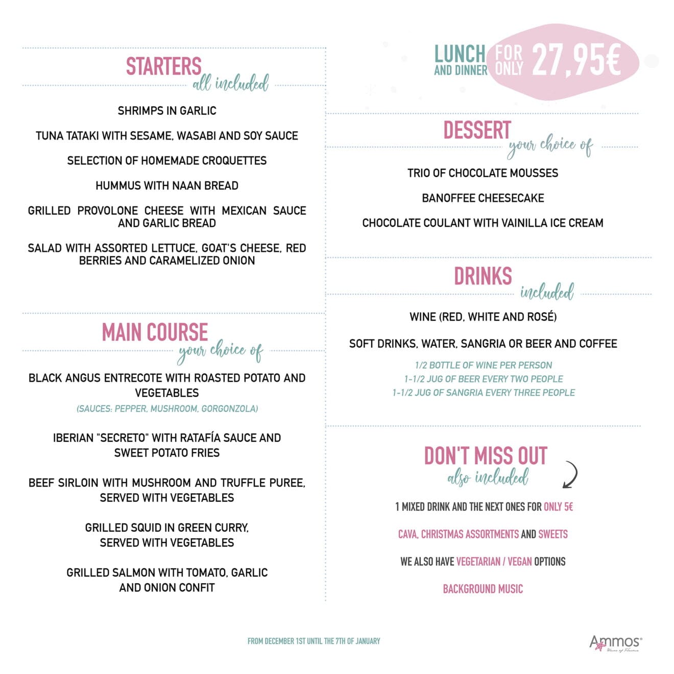 Christmas Menu - Ammos