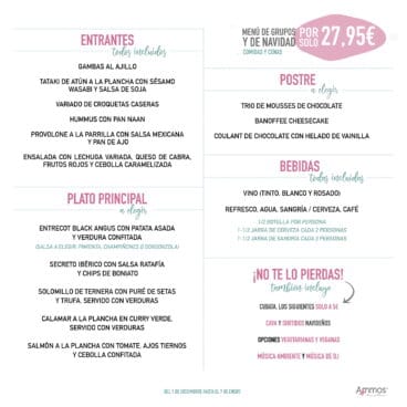 Menú de Navidad – Restaurante Ammos