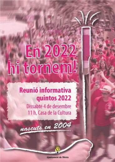 Cartel de la reunión de quintos 2022